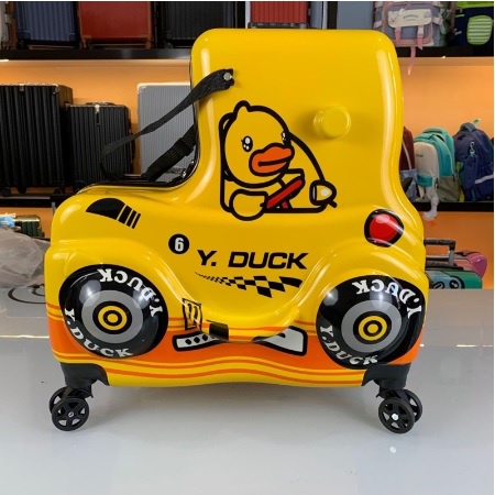 Vali kéo trẻ em ,vali du lịch, vali vịt vàng YELLOW DUCK , Vali Y Duck cho bé trai, gái NGỒI hàng có sẵn size 20 inch