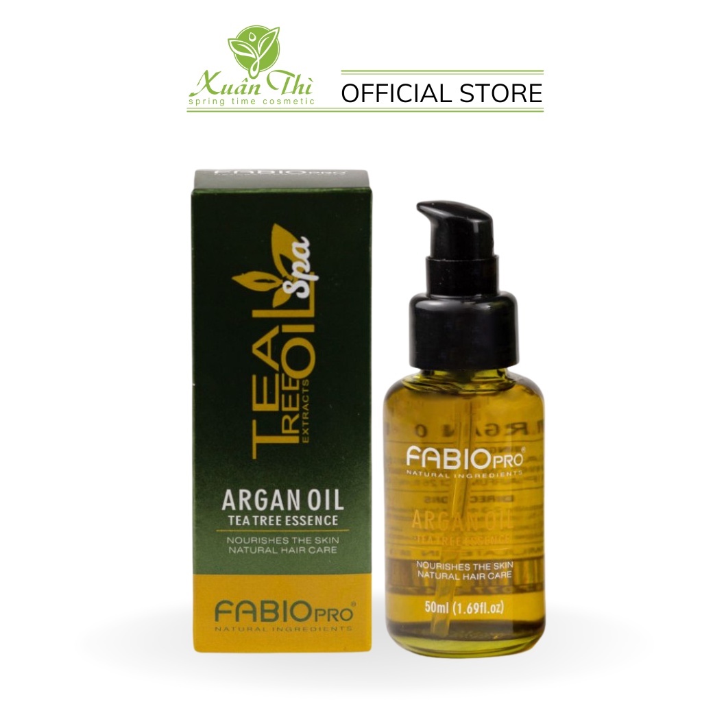 Tinh dầu dưỡng tóc argan, collagen phục hồi sâu hư tổn, khô xơ uốn nhuộm duỗi - Fabio Argan Oil 50ml - Mỹ phẩm Xuân Thì