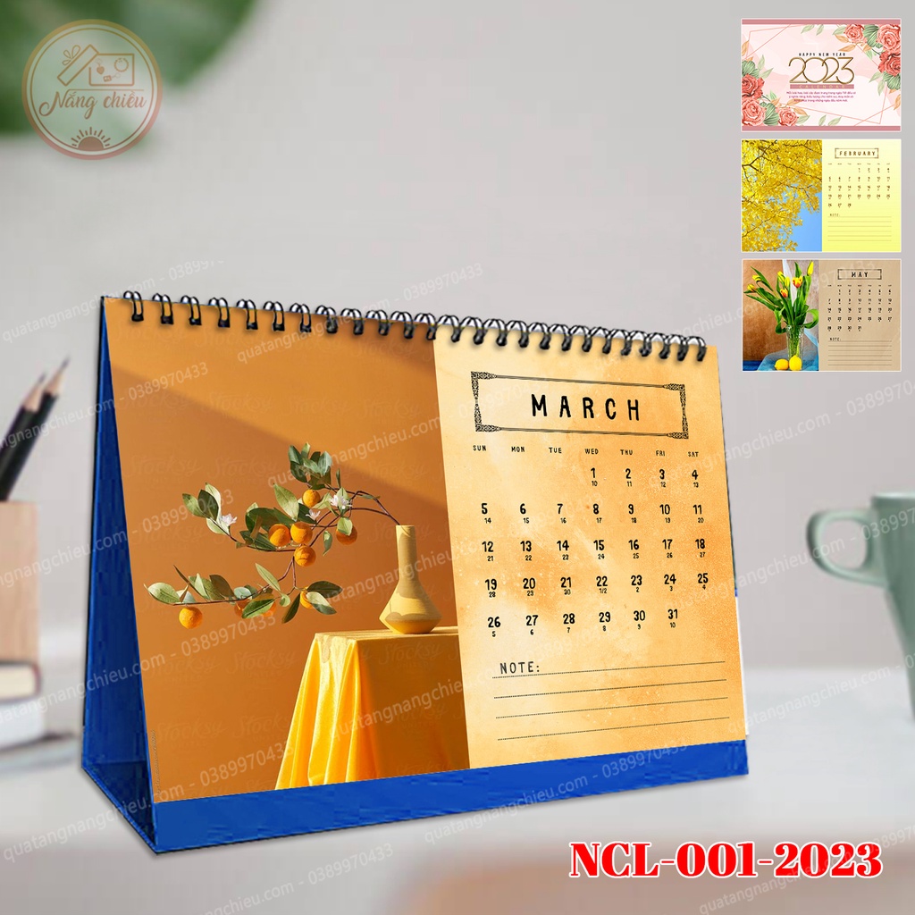 Lịch để bàn năm 2023 in ảnh theo yêu cầu - 12 tháng in được 12 ảnh khác nhau