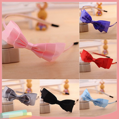 Băng đô cài tóc gắn nơ trang trí xinh xắn cho nữ