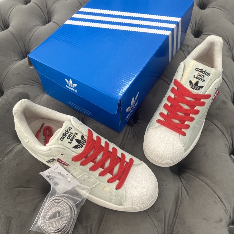 Giày thể thao SuperStar Levis xanh bò nhạt , Das Sò , Giày sò bò rách 2022 đẹp cao cấp S.C - Ảnh thật