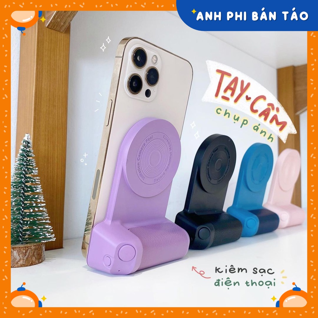 Tay Cầm Chụp Ảnh 3in1 Vừa Là Giá Đỡ/Nút Bấm Chụp Ảnh/Cục Sạc Điện Thoại