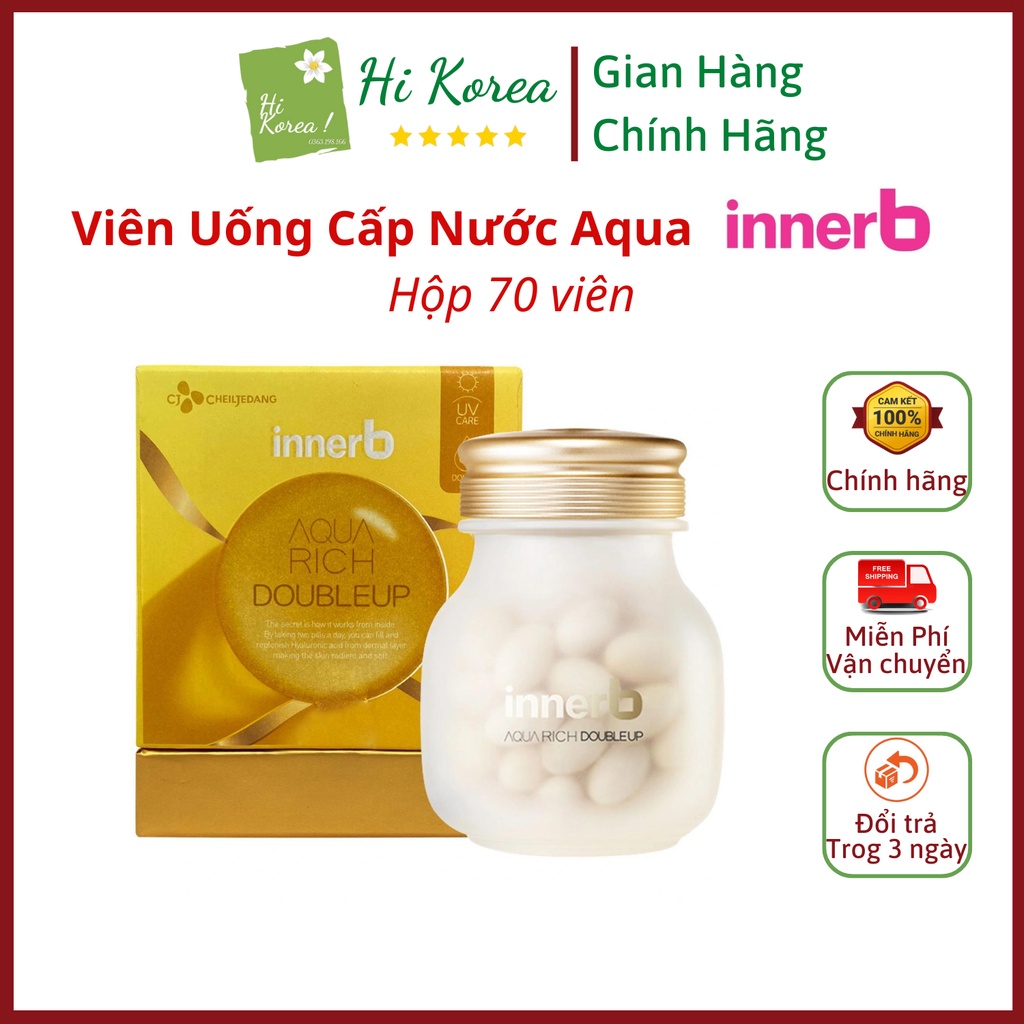Viên Uống Cấp Nước Innerb Aqua Rich Mẫu Mới 70 Viên