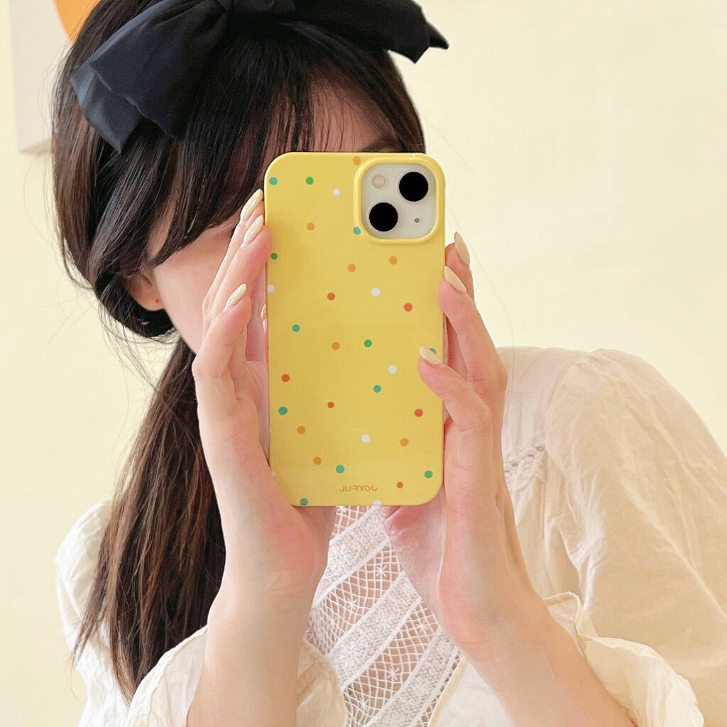 Ốp Điện Thoại Cứng Họa Tiết Chấm Bi Cho iPhone 11 12 12Pro 12Promax 13 13Pro 13Promax 14 14Pro 14Plus 14ProMax