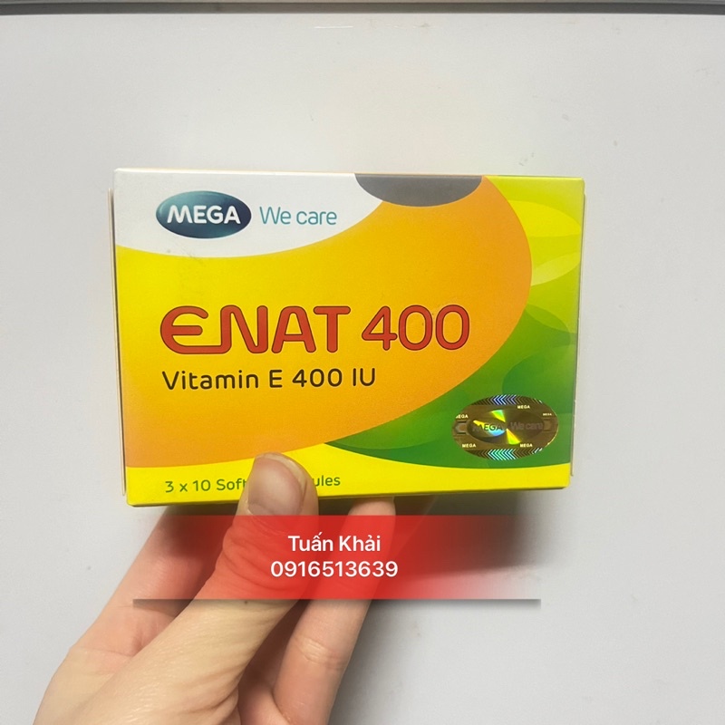 Viên uống Vitamin E ENAT 400IU Chống Lão Hóa, Rạn Da, Nám Sạm Da, Hỗ Trợ Chuẩn Bị Mang Thai