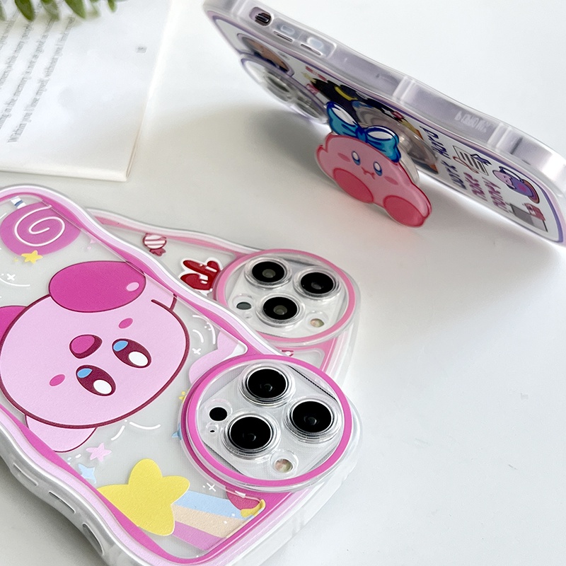 Ốp điện thoại hình Kirby Wave có nút đỡ cho Samsung Galaxy S20 S10 FE Plus Ultra 5G