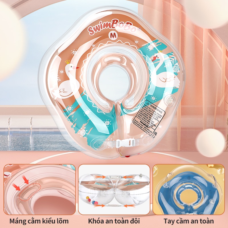 Phao Bơi Đeo Cổ An Toàn Dành Cho Bé 0-10 Tháng Tuổi