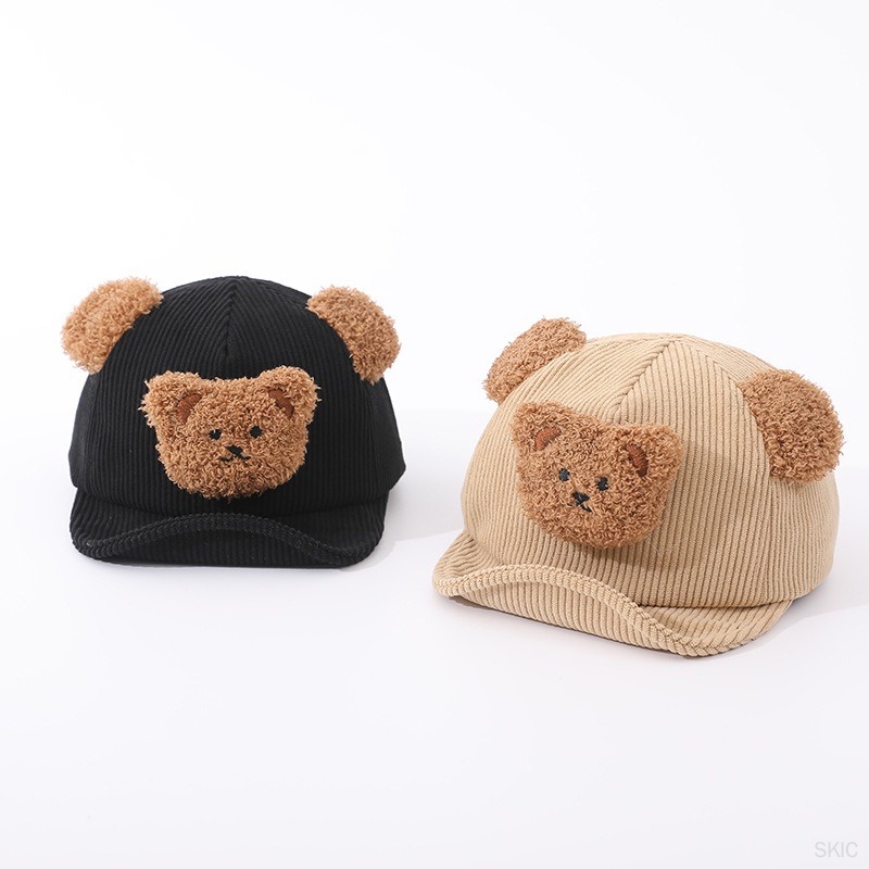 Mũ Bóng Chày Mềm Mại Họa Tiết Gấu Dễ Thương Cho Bé
