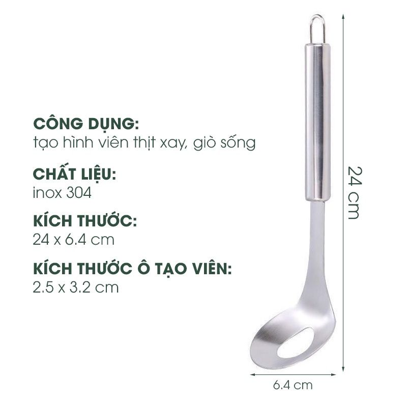 Thìa Nặn Thịt Viên, Làm Mọc , Nĩa Nặn Mộc Có Móc 88356 Lamon Store