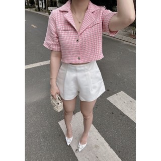Set áo vest croptop hồng kèm quần short Venus Closet - SR205