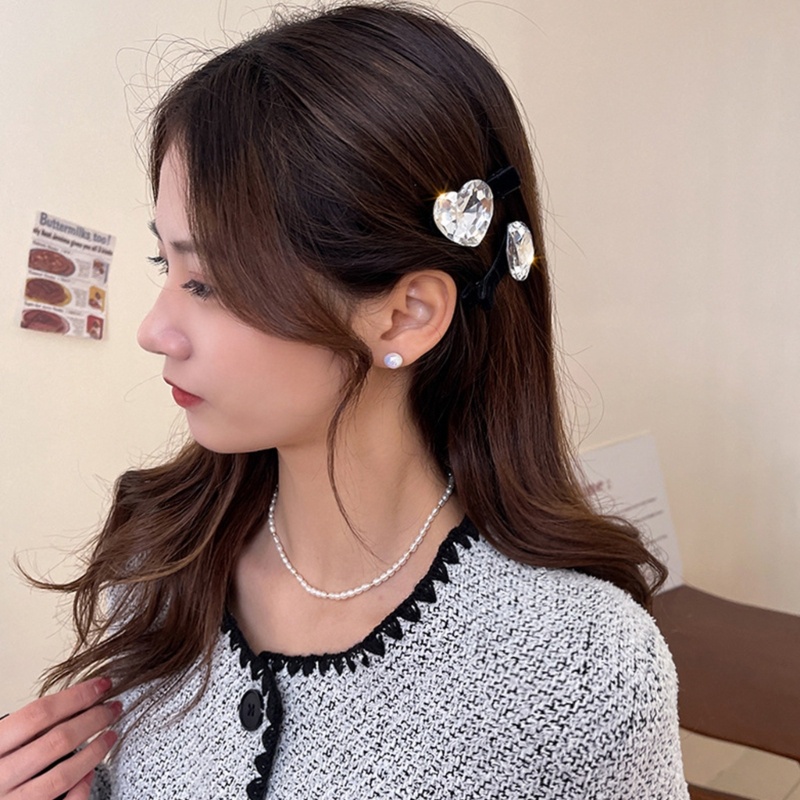 Kẹp Tóc Hình Trái Tim Đính Đá Lấp Lánh
