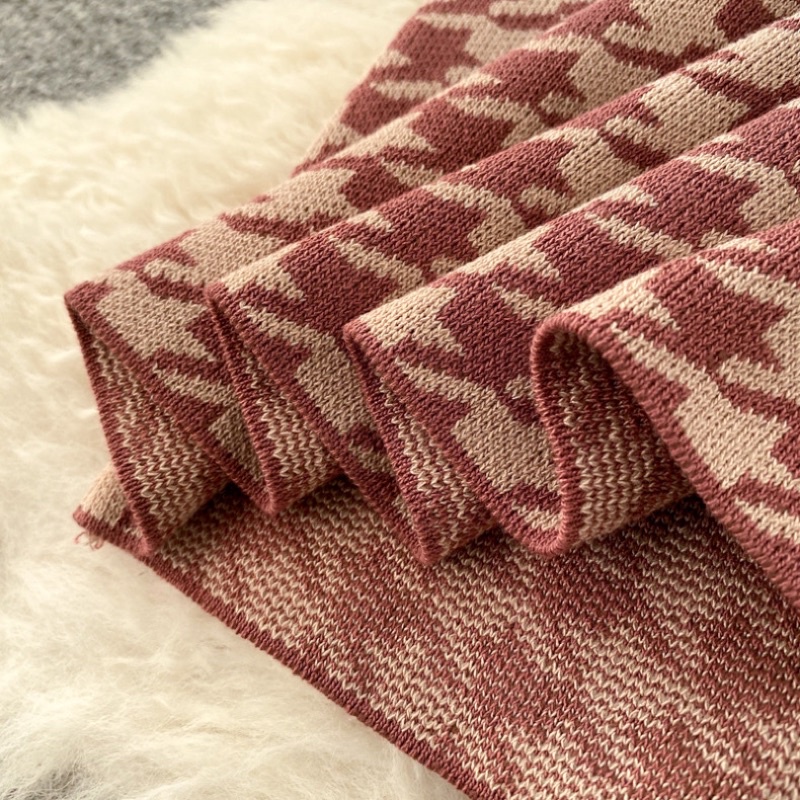 Váy len dài tay body kẻ