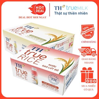 Thùng 12 Chai Nước Gạo Rang/Gạo Lứt Đỏ TH True Rice 300ml/Chai