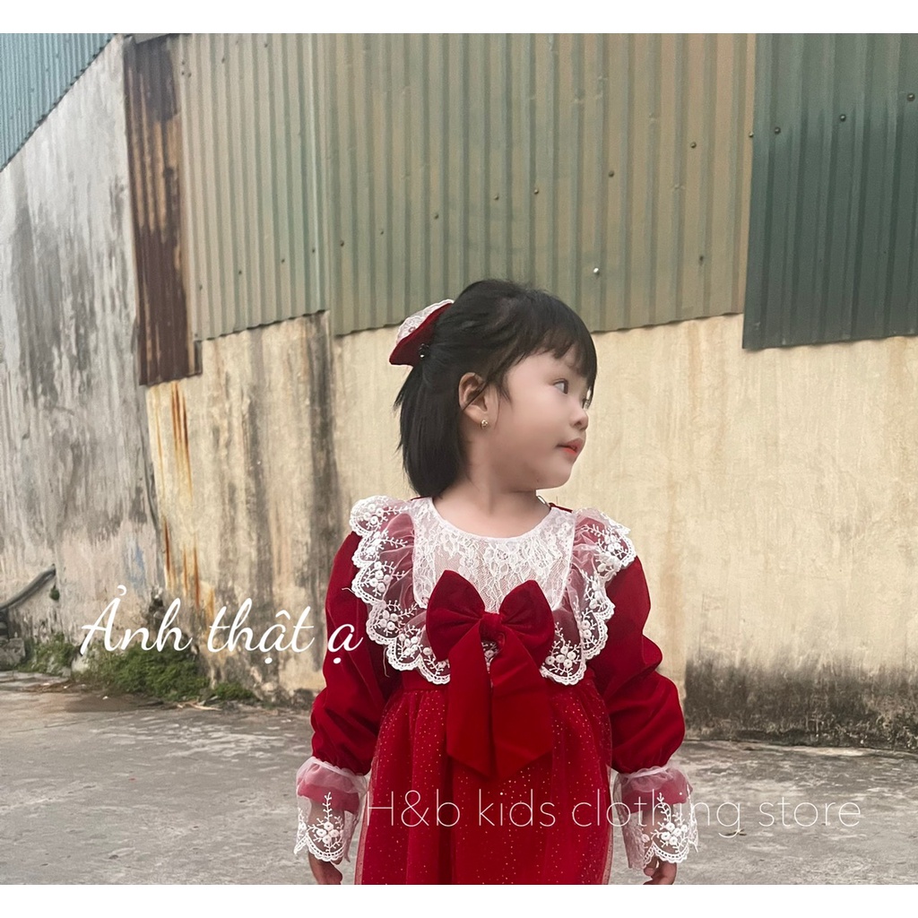 Váy nhung điệu bé gái
