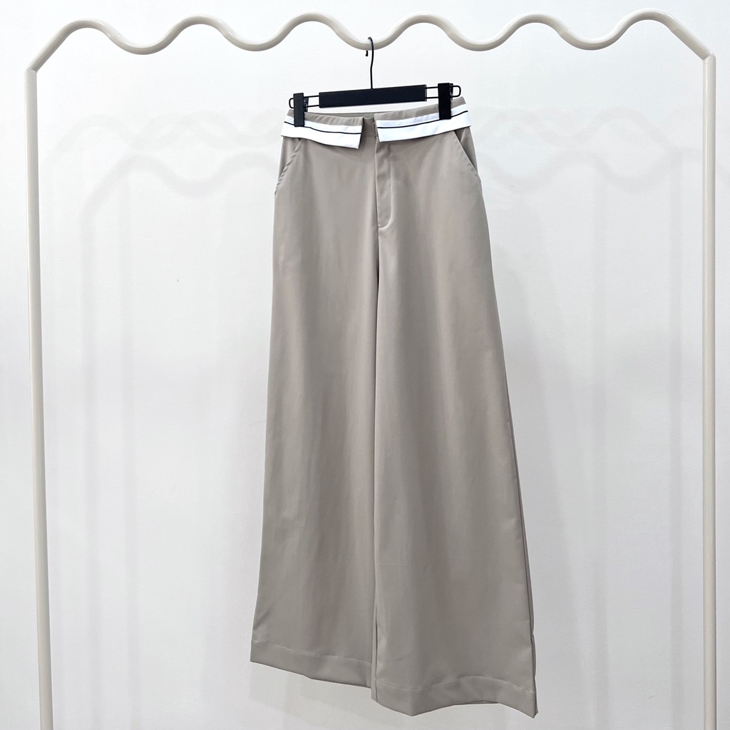 Quần nữ ống rộng lưng cao chất kaki mềm | Milko Pants | Secodee