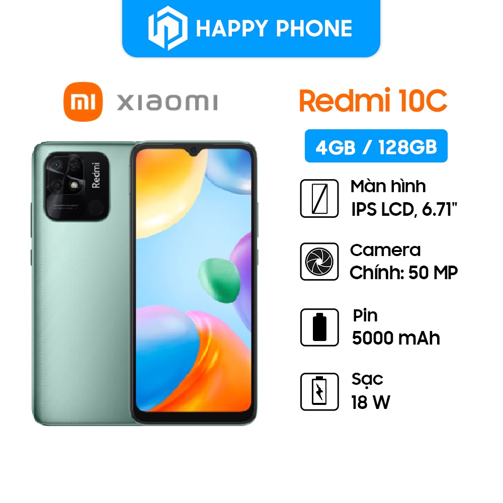 Điện thoại Xiaomi Redmi 10C - Hàng Chính Hãng, mới 100%, Bảo hành 18 tháng