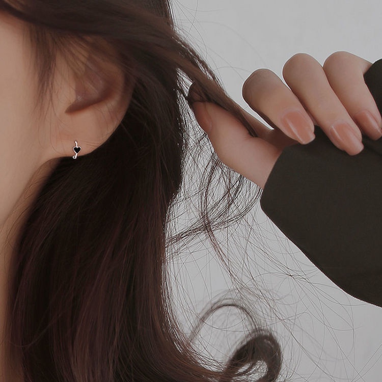 Bông Tai Mạ Bạc 925 Hình Trái Tim Đơn Giản Thời Trang Cho Nữ
