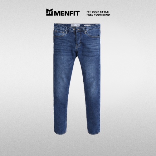 Quần jean nam xanh cao cấp MENFIT 0404 chất denim co giãn nhẹ 2 chiều, chuẩn form, thời trang