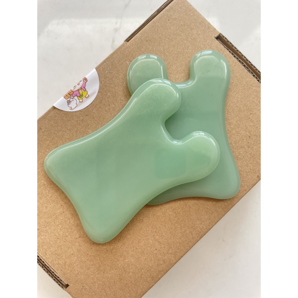 Đôi  Ngọc Cạo Gió Giúp Nâng Cơ, Giảm Nếp Nhăn Đá Cạo Gió Màu Xanh Ngọc Đả Thông Kinh Lạc