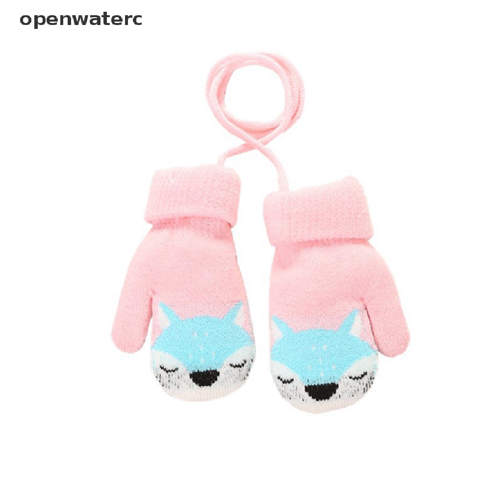 Găng Tay Len Hở Ngón Tạo Hình Cáo Dễ Thương Cho Bé