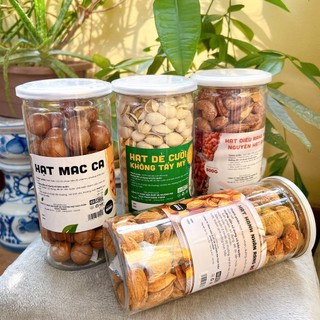 Combo 4 loại hạt dinh dưỡng hạt dẻ cười, hạnh nhân rang bơ, hạt điều rang muối, Macca chào Xuân 2024
