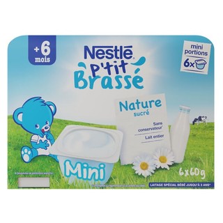 Sữa chua nguội sữa chua Nestle p'tit brasse dạng Vỉ 6 Hộp sữa chua ăn dặm