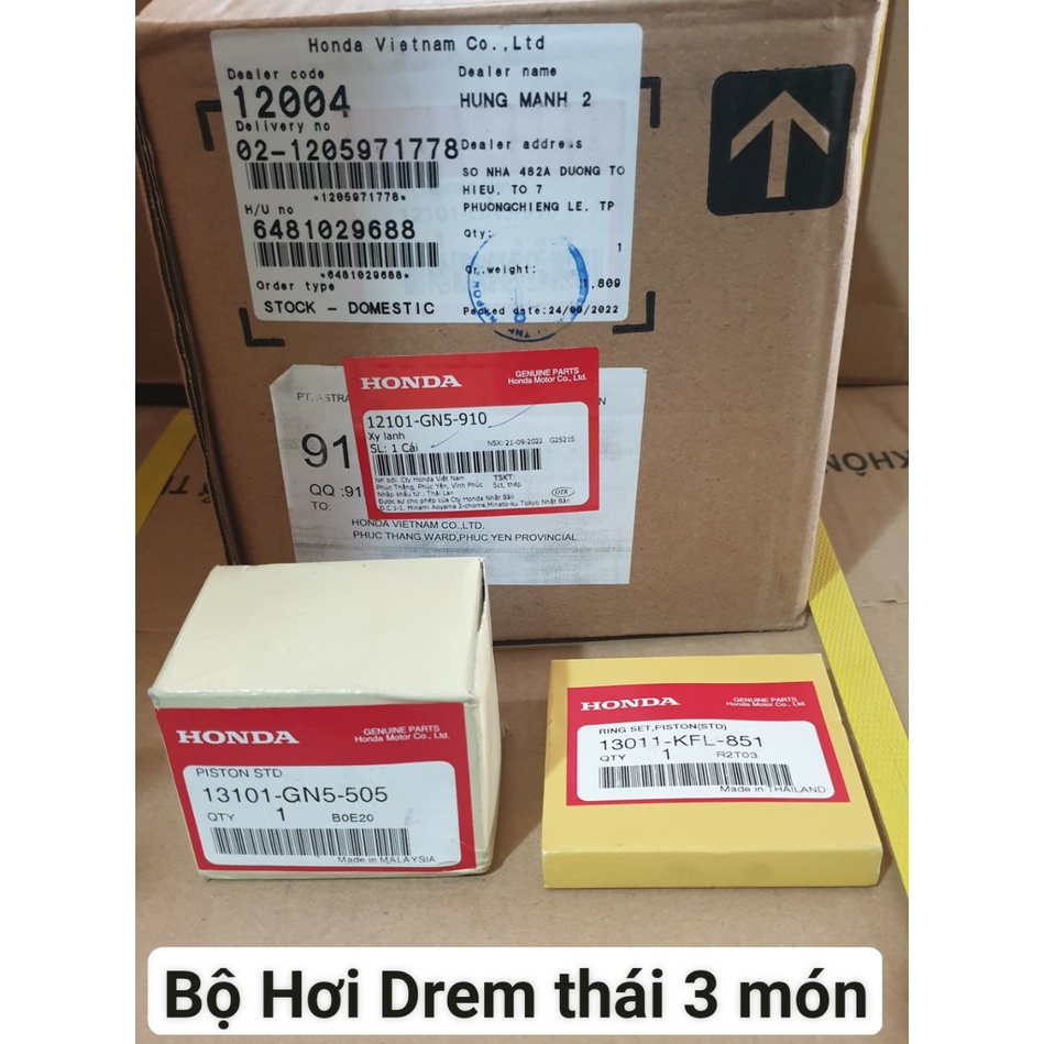 Bộ HƠi Xy Lanh + Pít Tông + Xéc Măng Drem thái Win Thái