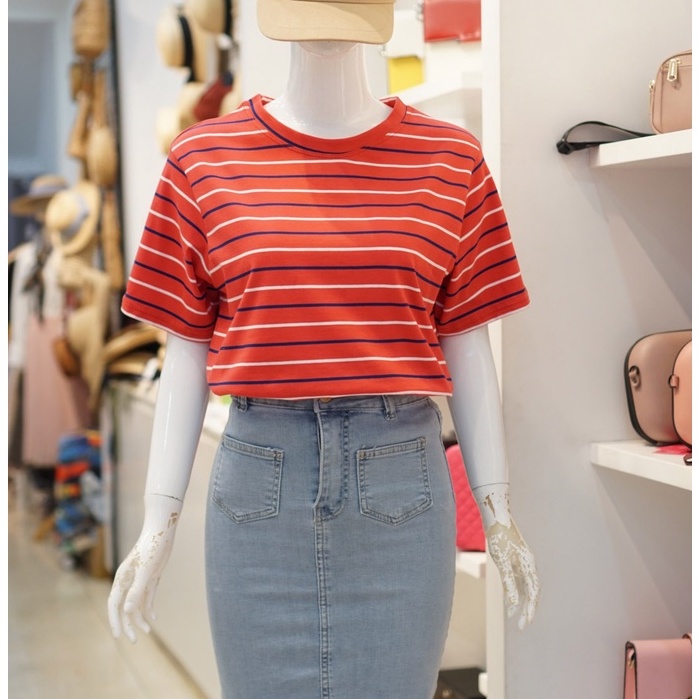 Áo thun sọc cotton nữ MENINA , chất thun cotton thời trang