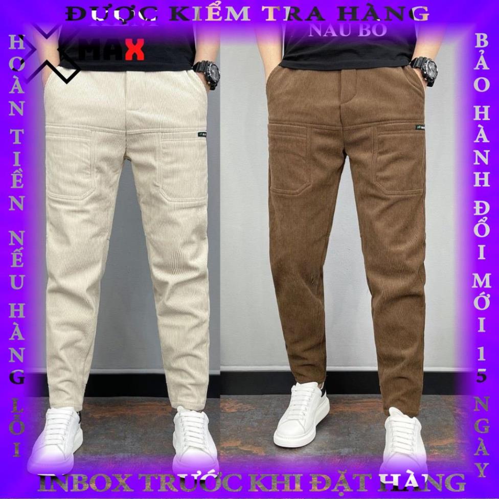 Quần baggy nam nhung tăm co giãn Xmax Hàn Quốc chất liệu cao cấp có túi phía trước HOT TREND STREET STYLE B080  hanthien