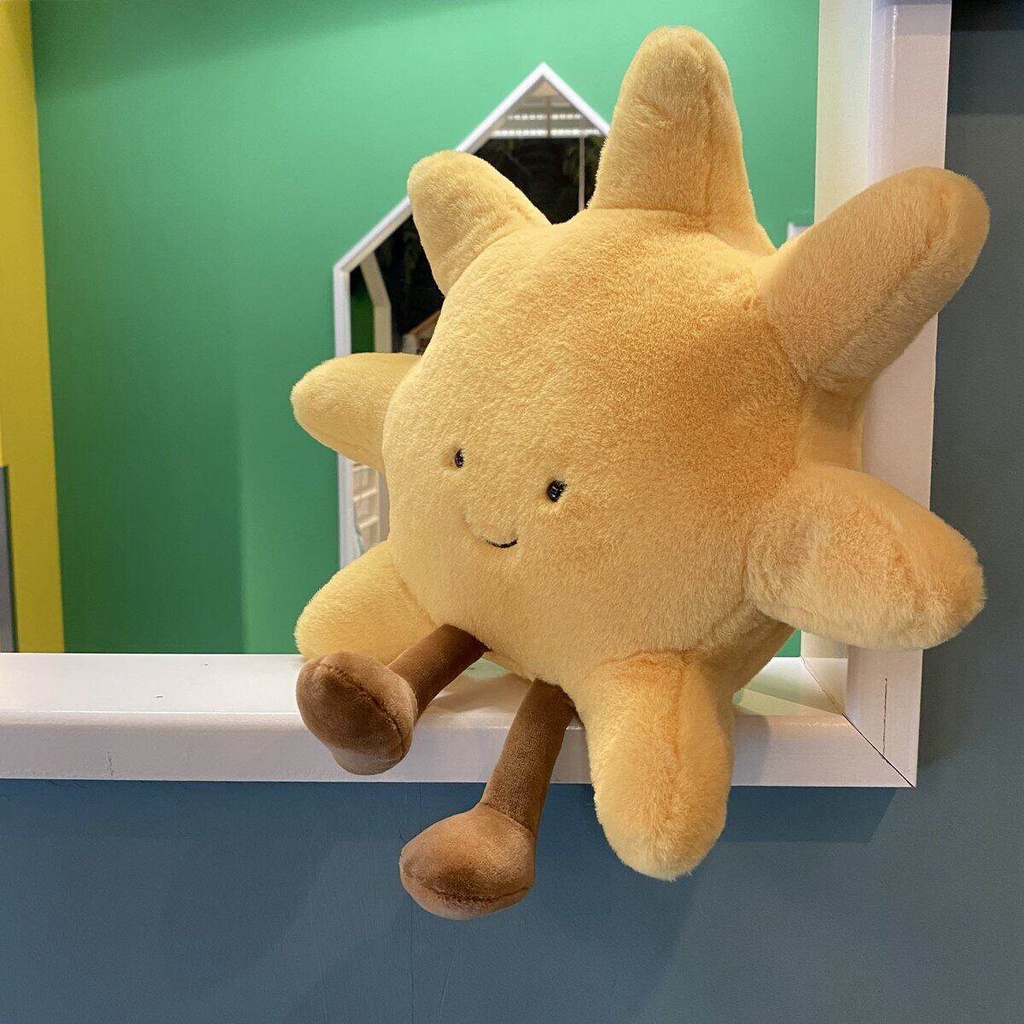 Thú Nhồi Bông Hình Mặt Trăng / Mặt Trời Dễ Thương Trang Trí Ghế Sofa