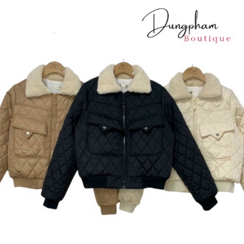 Áo phao trám cổ lông túi hộp - Dungpham.Boutique - ANNA_SHOP