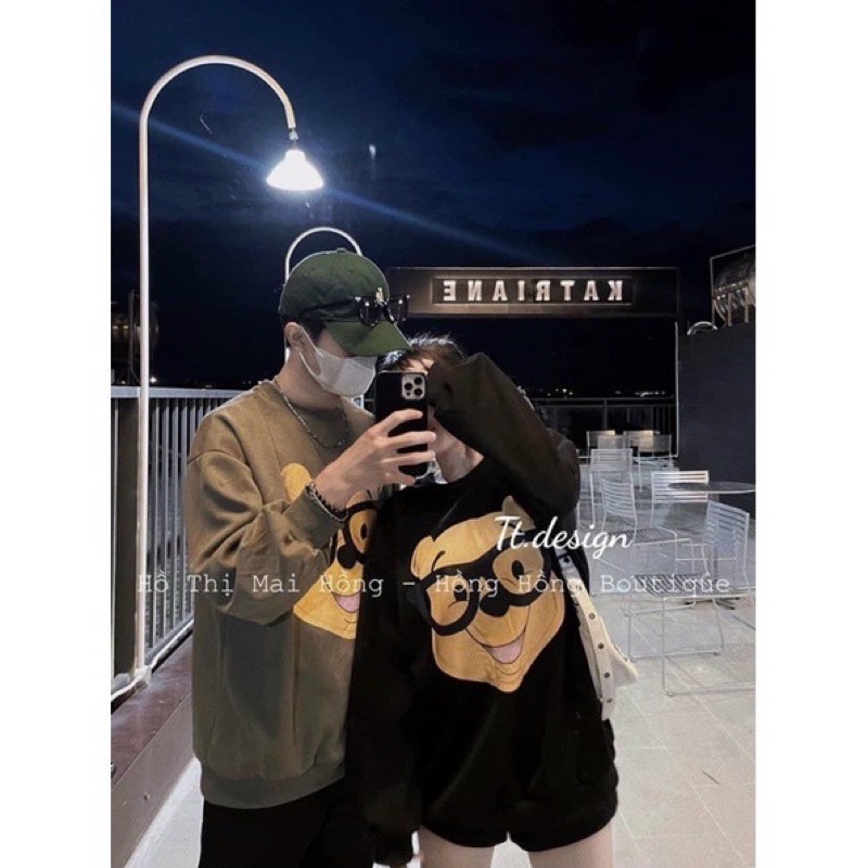 60-85KG Áo sweater BIGSIZE Gấu Kính so hot