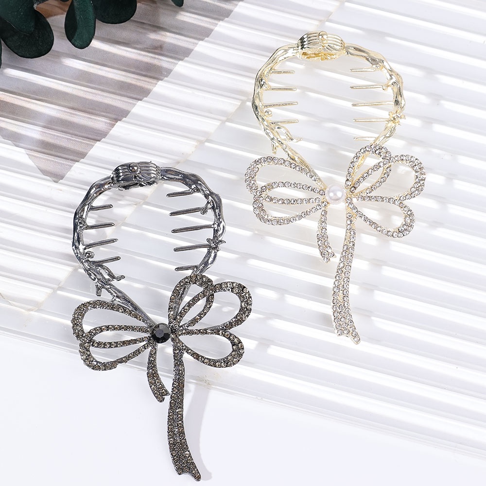 Giá Đỡ Kẹp Tóc Đính Nơ Phong Cách Vintage Thanh Lịch Dành Cho Nữ