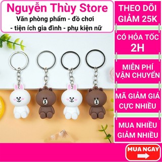 Móc khóa đôi cute thỏ Cony và gấu Brown ✓Hàng mẫu 2