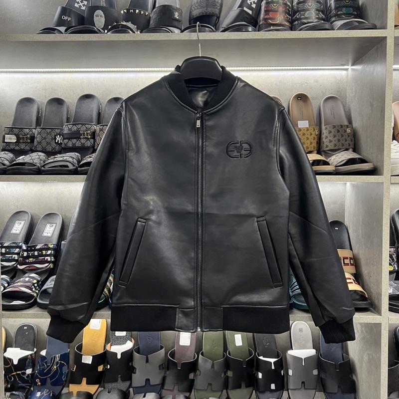 Áo khoác da nam gucci thêu logo ngực 6705