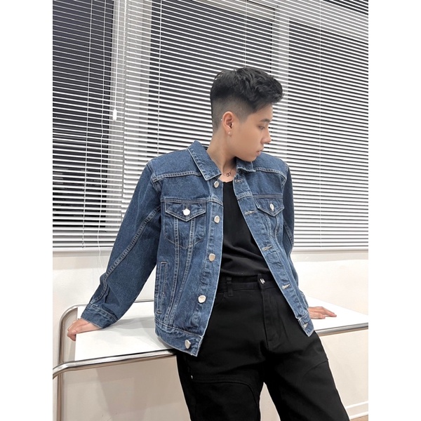 Áo khoác unisex jeans độn vai cao cấp AK22083 by COCCACH