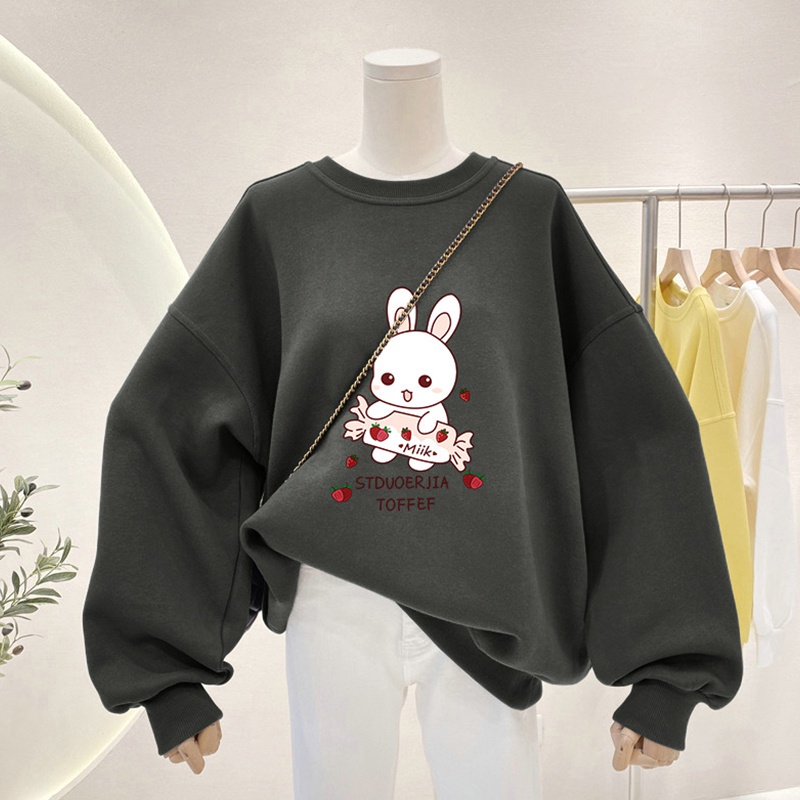 NRVP Áo Khoác Thể Thao Tay Dài Dáng Rộng In Hình Thỏ Năm Mới 2023 Phong Cách Trung Hoa Hàn Quốc Cho Nữ