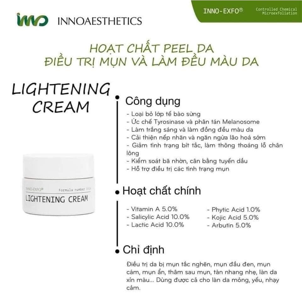 Peel da Inno Aesthetics Exfo Lightening
