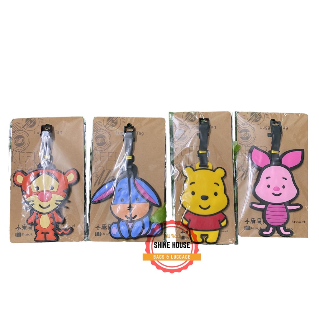 Bảng Tên Thẻ Đeo Hành Lý Siêu Cute Hình Gấu Pooh - Shine House
