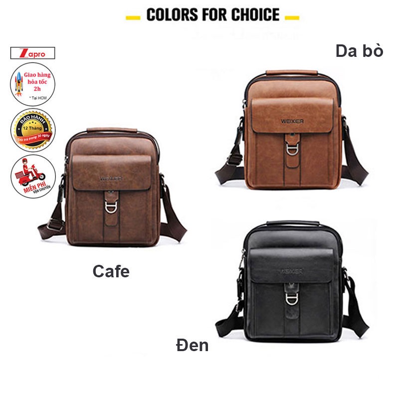 Túi Đeo Vai Da Thời Trang Đẹp Túi Chéo Nam Cao Cấp Dáng Hộp Đa Ngăn SG148