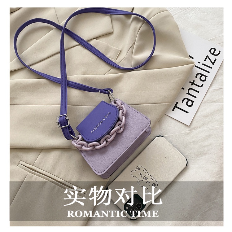 Túi Đeo Chéo Mini Hình Vuông Màu Sắc Thời Trang Mùa Hè Dành Cho Nữ