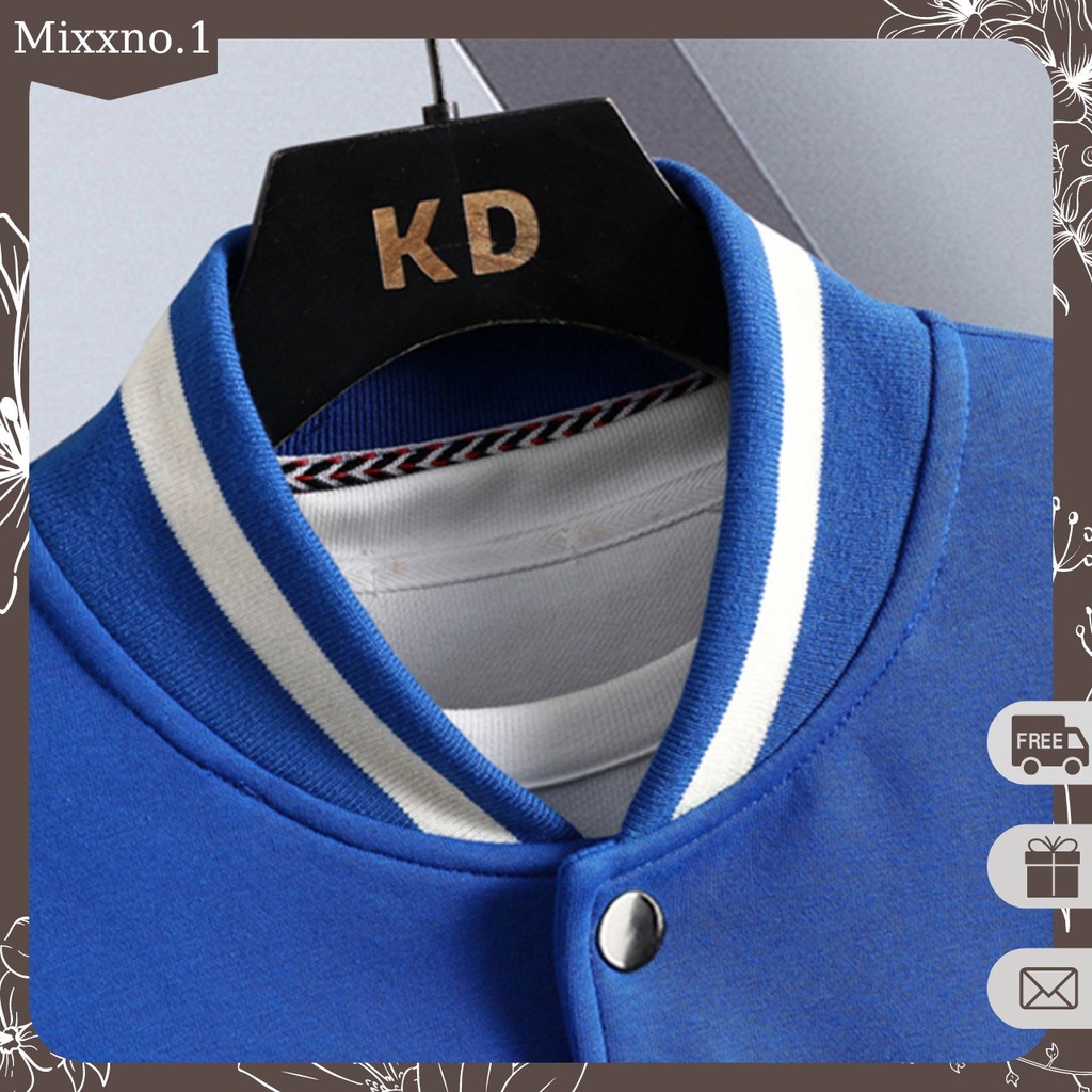 Áo Khoác Bomber Bóng Chày Unisex Nam Nữ Phối Hoạ Tiết In Form Rộng Thời Trang Mixxno1 AO KHOAC NAM 045V2