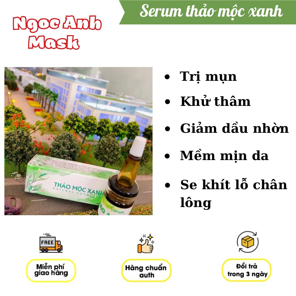 Combo 5 lọ serum thảo mộc xanh chính hãng