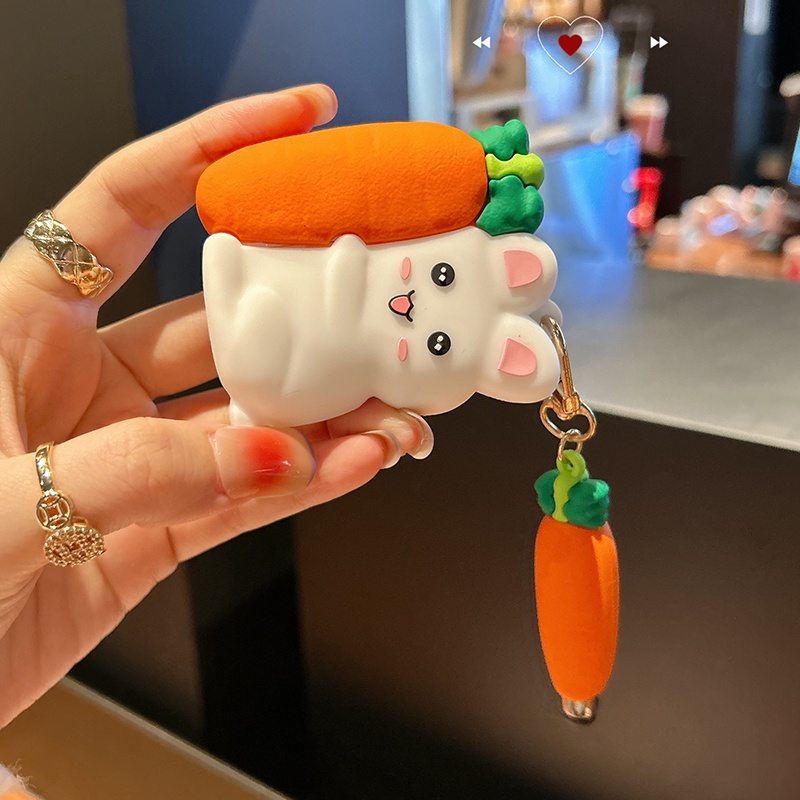 Ốp Điện Thoại Silicon Hình Gấu Xương Rồng 3d Cho Iphone 12 11 pro max 13 Promax 14 pro max Airpods 1 2 3 pro