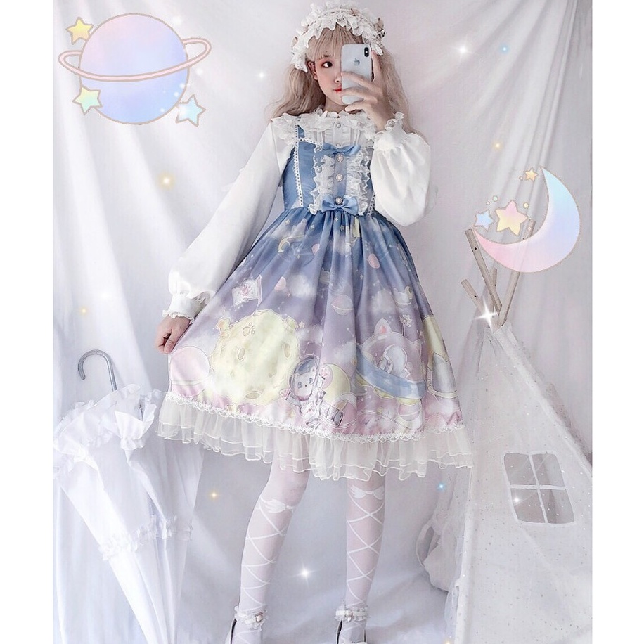 Sẵn -Váy JSK lolita vũ trụ nơ ngọt ngào và đáng yêu [ODER]
