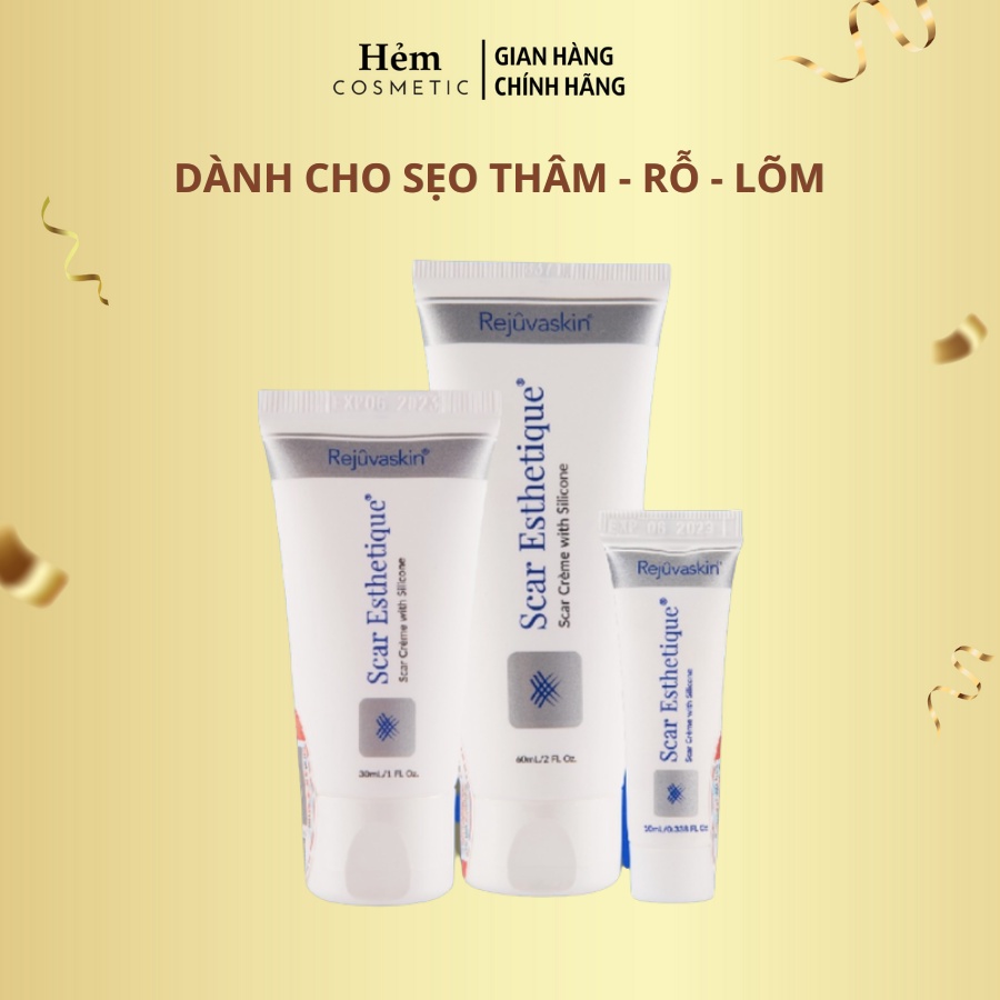 Kem xóa sẹo Scar Esthetique chính hãng Rejuvaskin xóa sẹo thâm, lấp đầy sẹo rỗ, sẹo lõm 10ml/30ml/60ml - Hẻm Cosmetic