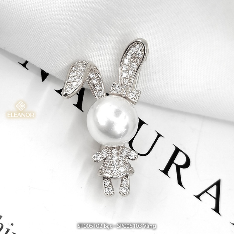 Ghim cài áo nữ Eleanor Accessories hình thỏ đính đá phụ kiện thời trang 5102
