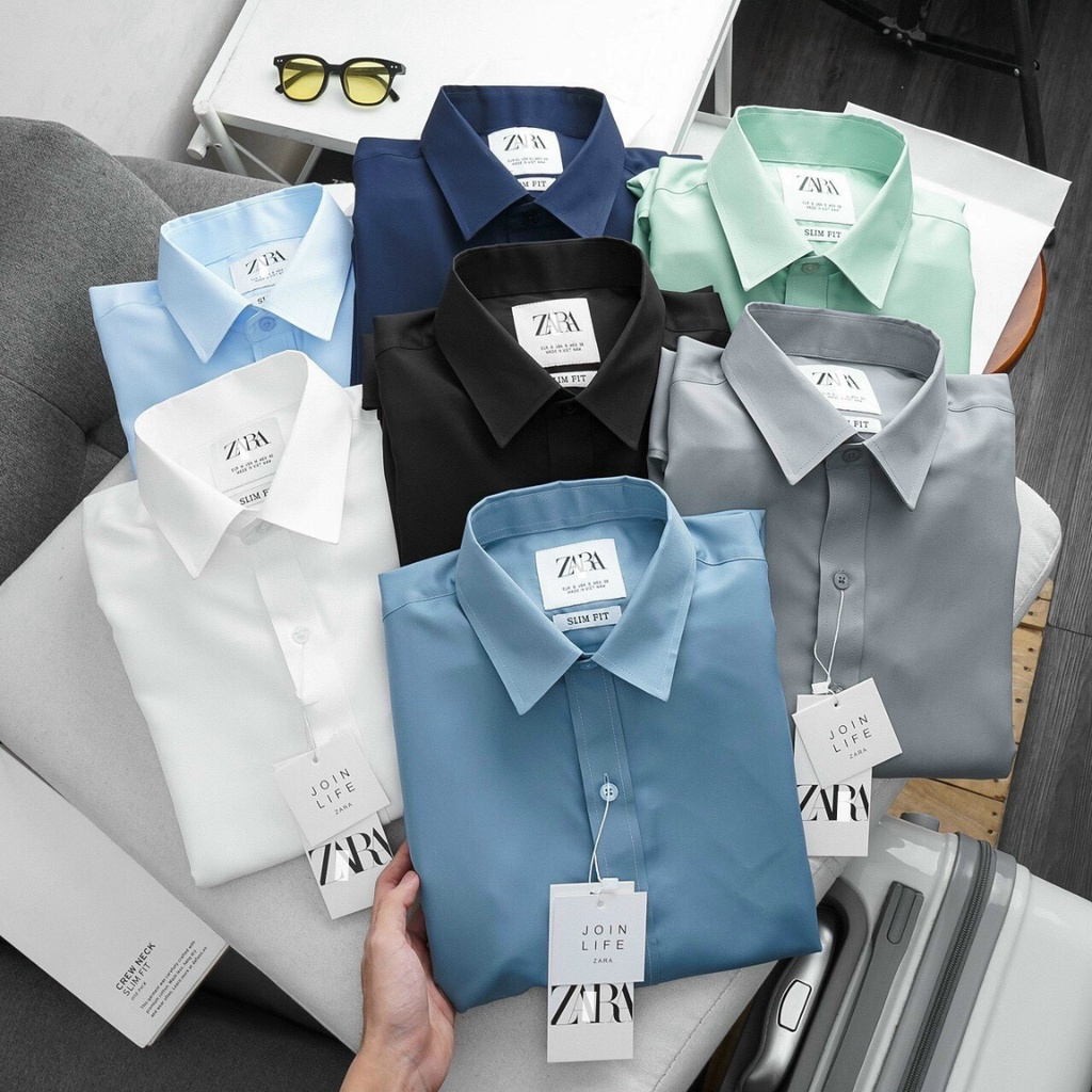 Áo Sơ Mi Nam Trơn Tay Dài GEN ALPHA ZA.RA cổ Đức, vải chéo mềm mịn hạn chế nhăn, nhiều màu, dễ mặc | BigBuy360 - bigbuy360.vn
