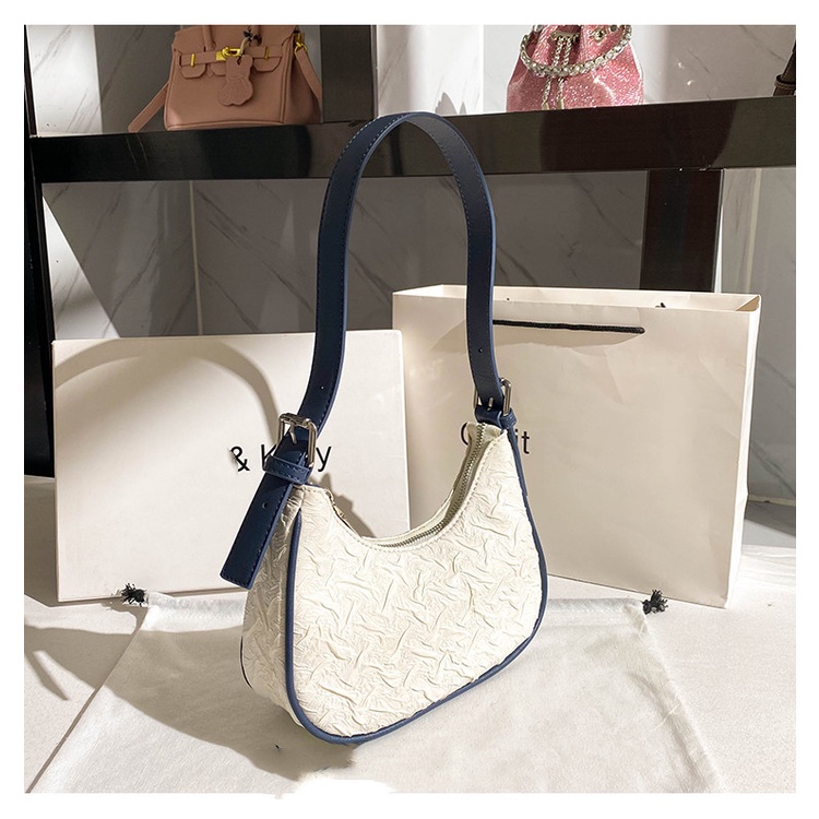 Túi Xách Đeo Dưới Cánh Tay Chất Liệu Denim Thêu Họa Tiết Kiểu Retro