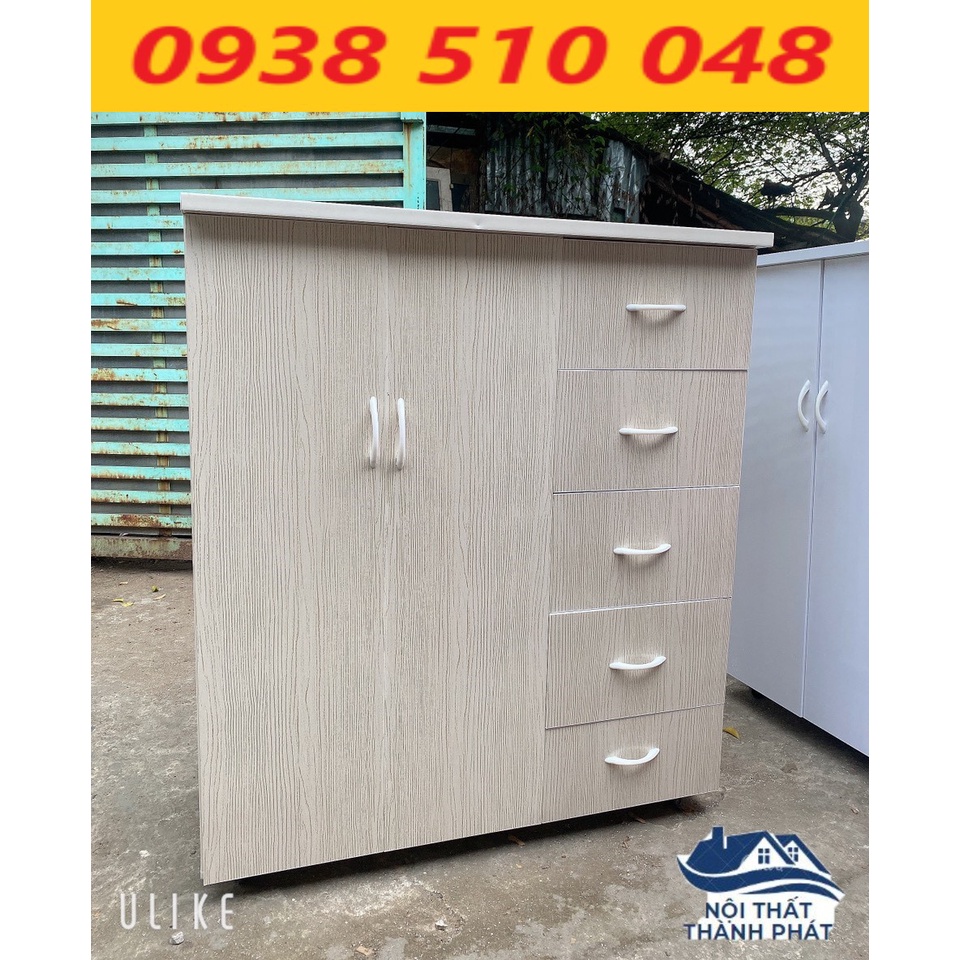 Tủ quần áo nhựa đài loan cho bé siêu đẹp 2 cánh 5 hộc kéo cao 1m25 ngang 1m06 sâu 42cm